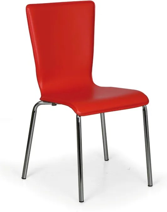 Jedálenská stolička CAPRIO, červená, 4 ks