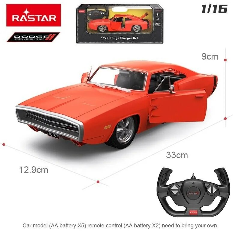 RASTAR Auto R/C Dodge Charger R/T 1:16 RASTAR – oranžové