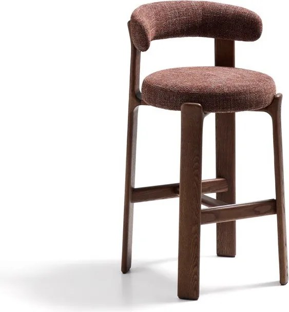 Hnedá/v tmavo prírodnej farbe barová stolička z jaseňového dreva (výška sedadla 75 cm) Granite – Kave Home