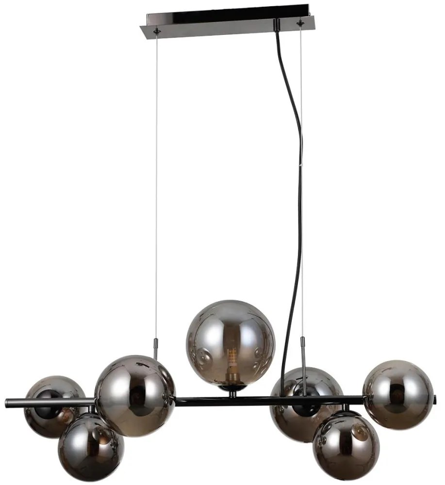 Italux PND-406007-7A-BCR - Luster na lanku CANELLO 7xG9/5W/230V čierna IT0483