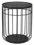 Odkládací stolek kulatý LANCE ZUIVER Ø 35 cm, černý skleněný White Label Living 2300285