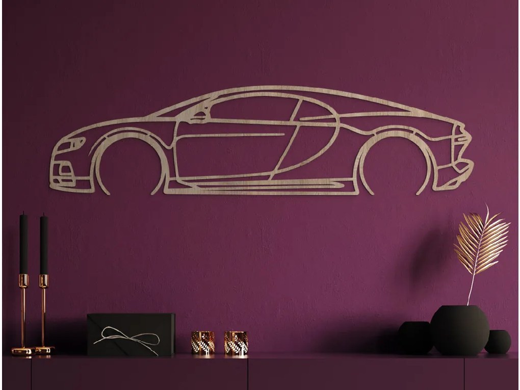 drevko Moderný obraz na stenu Bugatti Chiron Rozmer obrazu: 22 x 86 cm, Farba dekorácie: Čierna