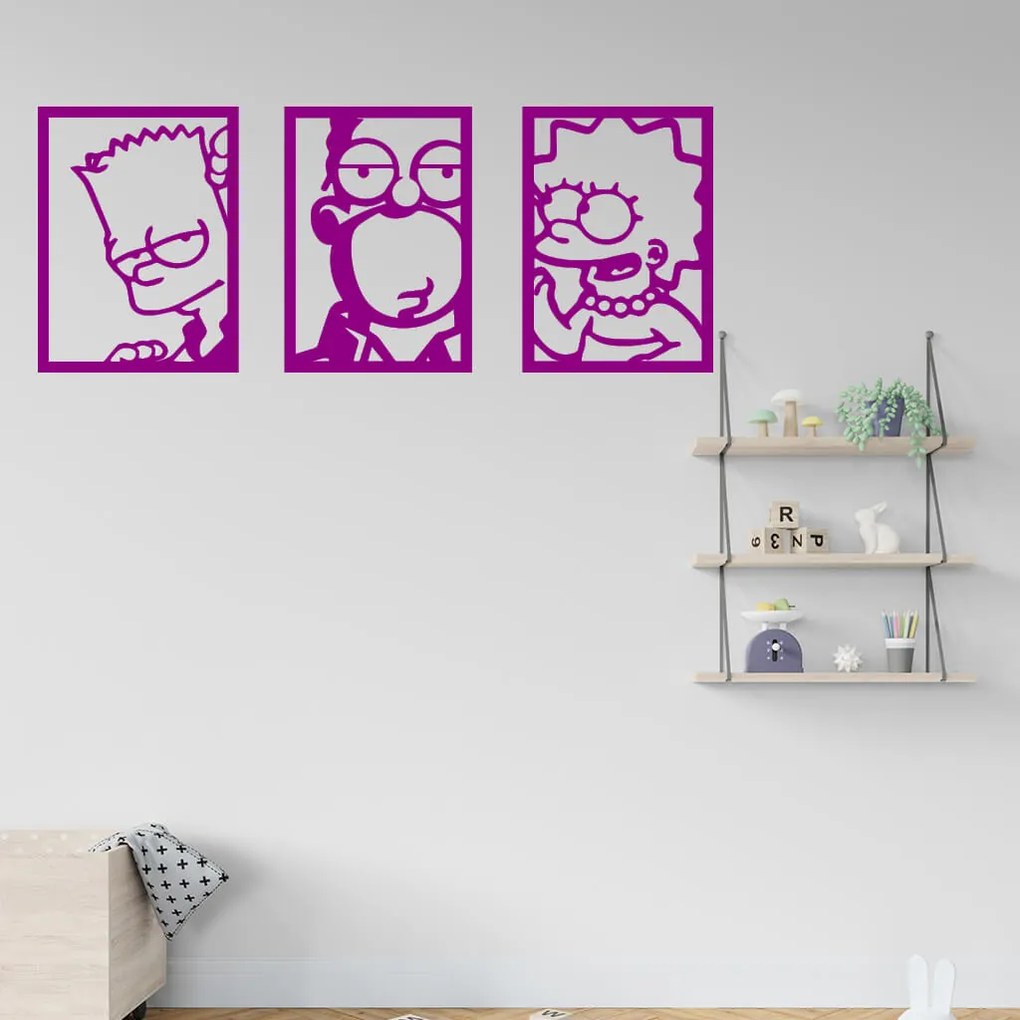 Veselá Stena Samolepka Bart Homer Lisa Simpsonovci Farba: fialová, Veľkosť: 100 x 39 cm