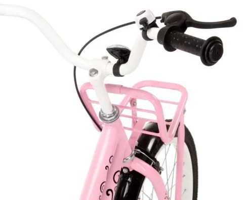 vidaXL Detský bicykel s predným nosičom 18 palcový ružový a čierny-
