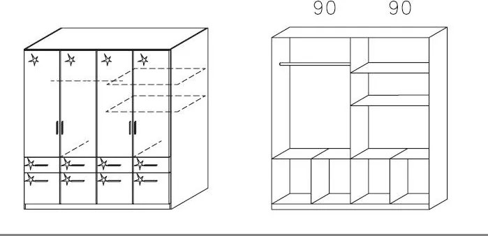 Šatníková skriňa Celle AN925-3124, biela