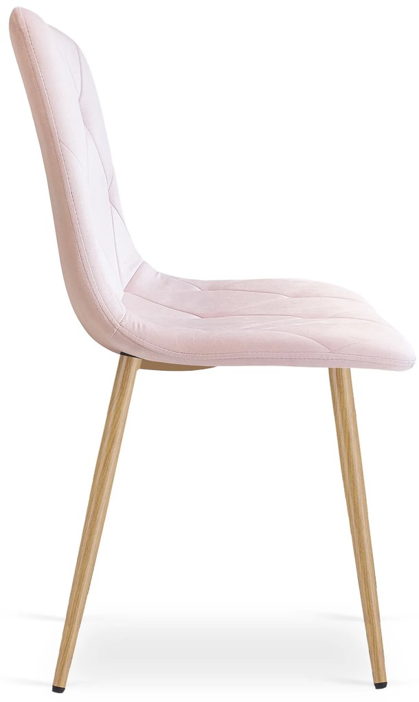 AKCIA Svetloružová zamatová jedálenská stolička LIBRA II. akosť