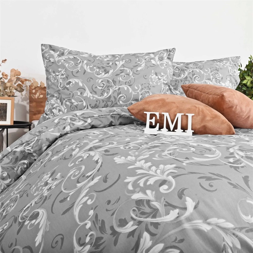 Obliečky bavlnené Royal sivé EMI: Predĺžený set jednolôžko obsahuje 1x 140x220 + 1x 70x90