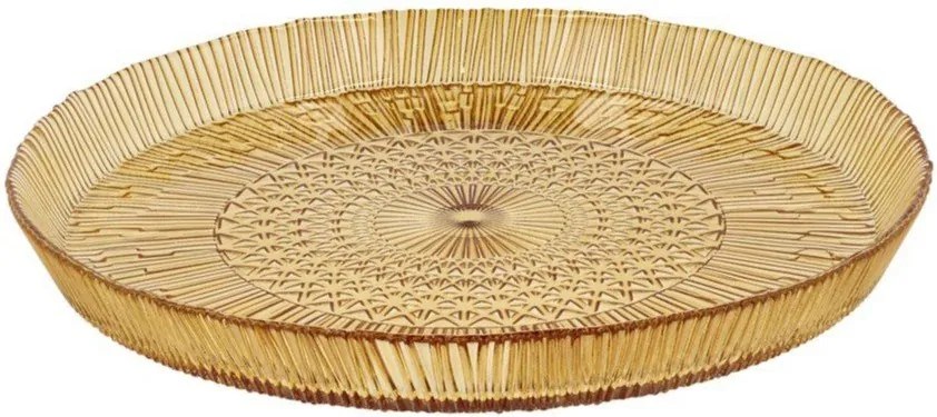 Oranžový sklenený servírovací tanier ø 30 cm Kusintha – Bitz