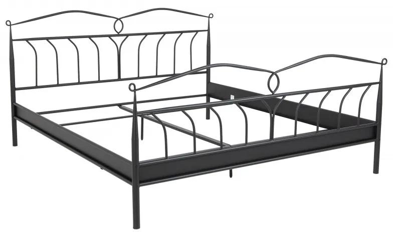 Hector Kovová posteľ Line 180x200 dvojlôžko - čierna