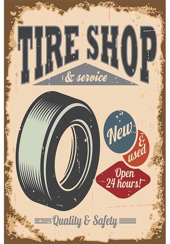 Ceduľa Tire Shop