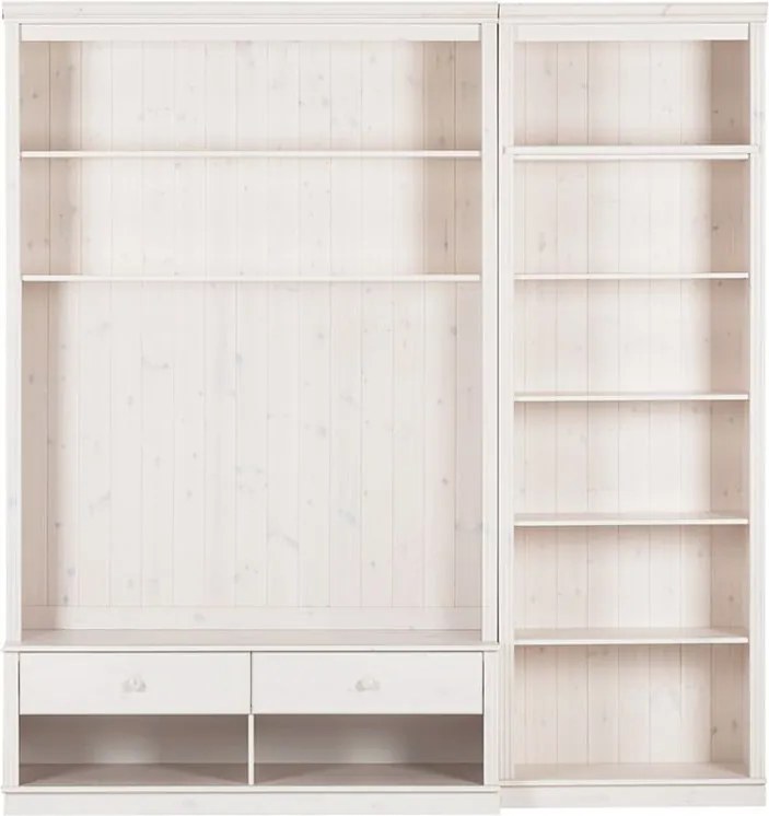 Biela TV zostava z borovicového dreva 214x223 cm Anita – Støraa