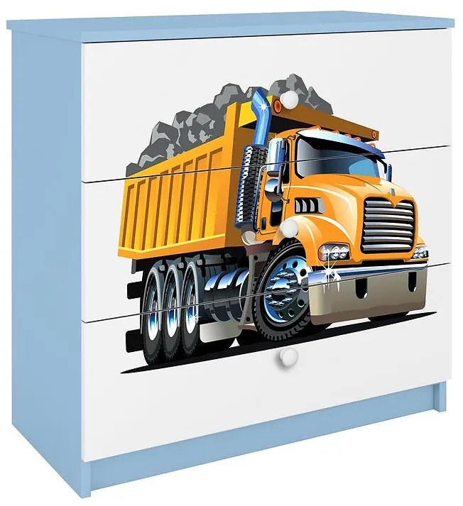 Detská komoda  Babydreams modrá – Nákladné auto