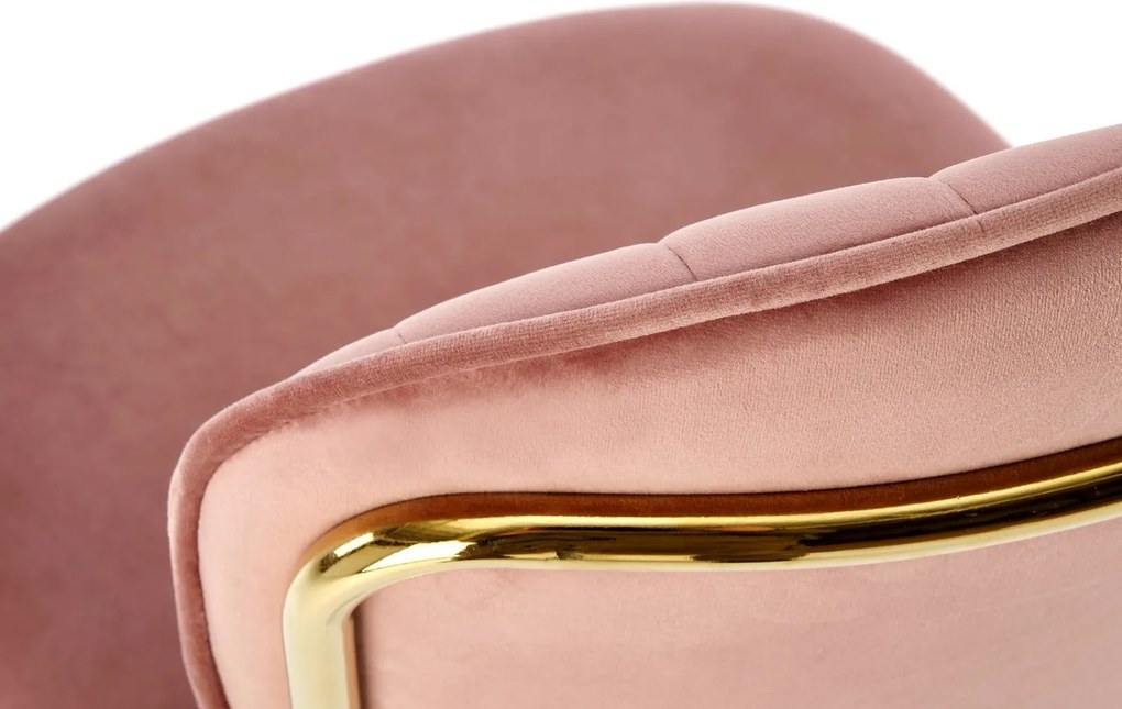 JEDÁLENSKÁ STOLIČKA SENNA RUŽOVÁ + ZLATÉ NOHY