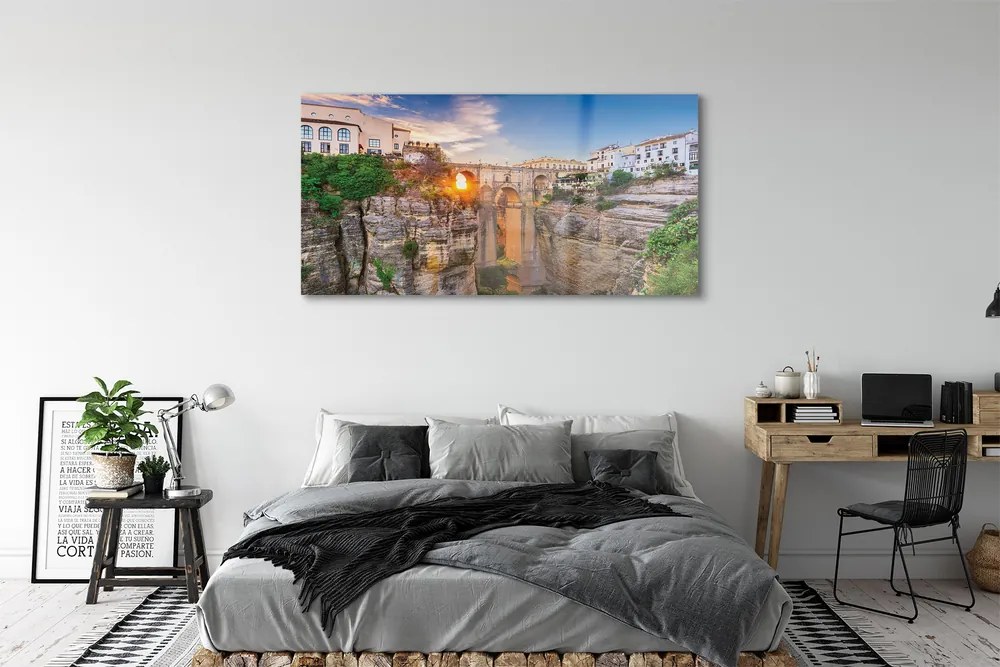 Obraz na akrylátovom skle Španielsko bridge sunset 140x70 cm