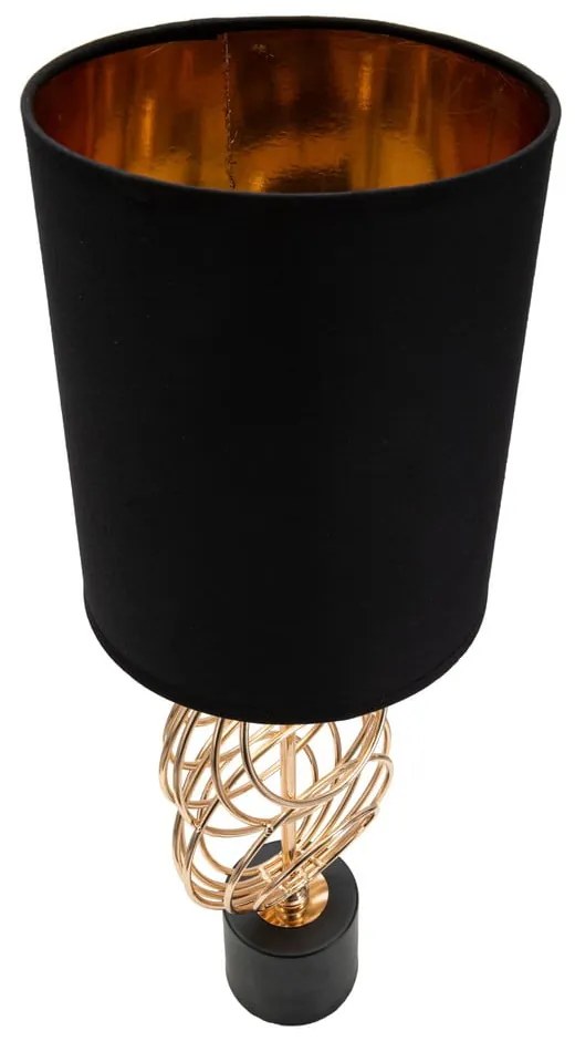 Čierna/v zlatej farbe stolová lampa s textilným tienidlom (výška 58,5 cm) Circly – Mauro Ferretti
