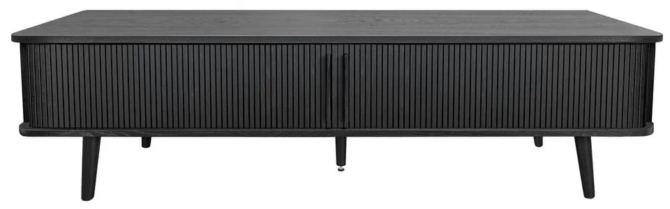 Čierny TV stolík v dekore duba 178x50x40 cm Rove – Woodman