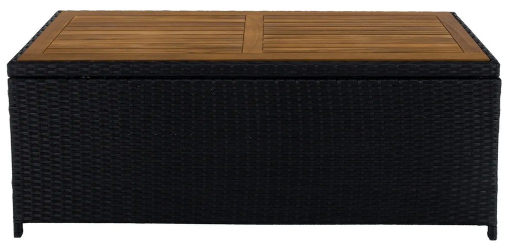 Záhradný úložný box/lavička,čierna/prírodná/krémová, BEMUS