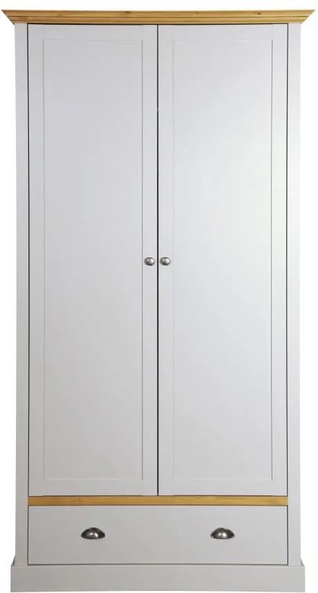 Sivo-biela šatníková skriňa Steens Sandringham, 192 × 104 cm