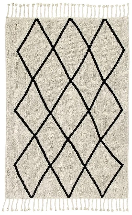 Krémový prateľný ručne tkaný bavlnený koberec 140x200 cm Bereber Beige – Lorena Canals