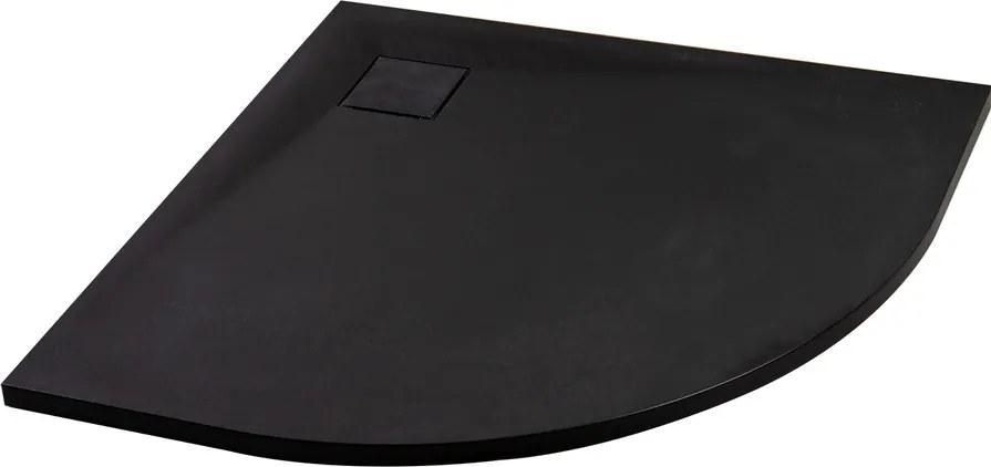 Cagliari Black 80x80x2,6 cm Kruhová, SMC sprchová vanička, so sifonom