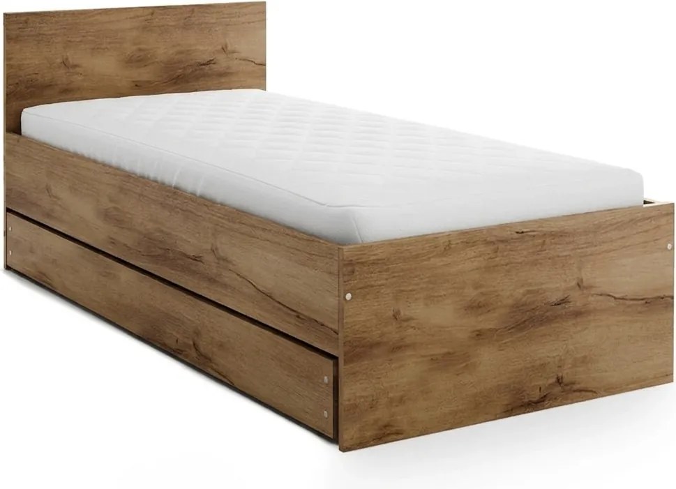 Posteľ ELISA 90 x 200 cm, dub artisan Rošt: S latkovým roštom, Matrac: Matrac COCO MAXI 20 cm