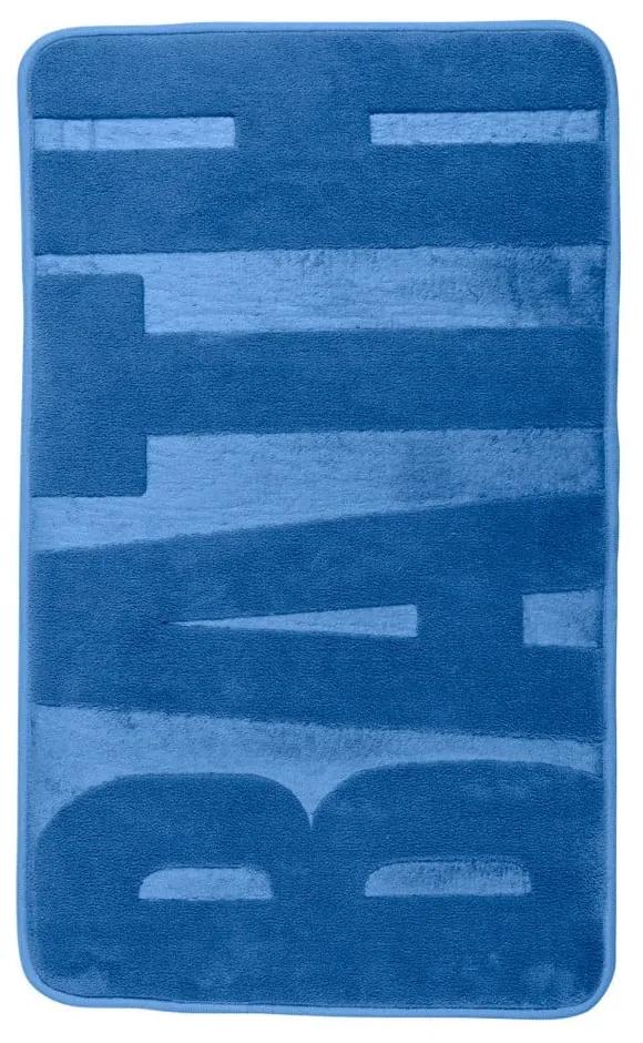 Modrá kúpeľňová predložka s pamäťovou penou Wenko, 80 × 50 cm