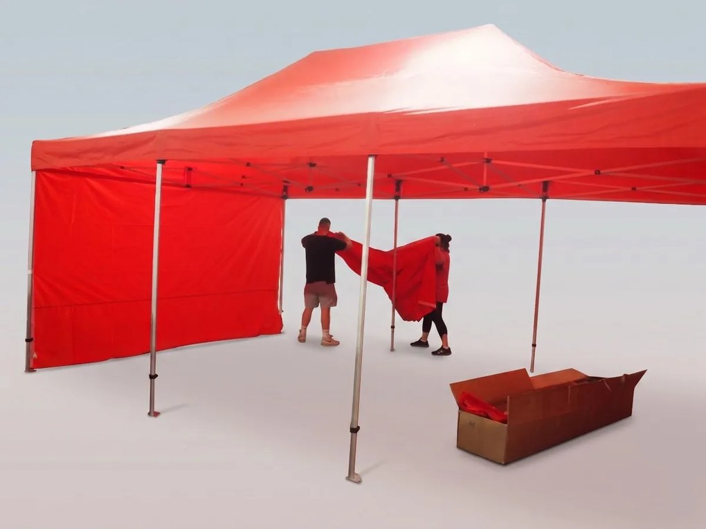Rozkladací stan 6x4m - hliníkový hexagon, Modrá