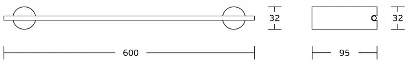 Mexen príslušenstvo, Aron dvojitý držiak na uterák, čierna/chrom, 7088125-07
