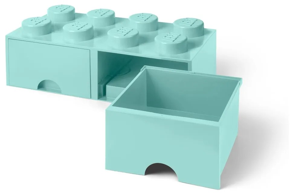 Mentolovozelený úložný box s dvoma zásuvkami LEGO®