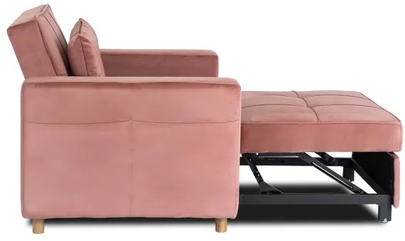 Kreslo JEREMY ružové, z velúru