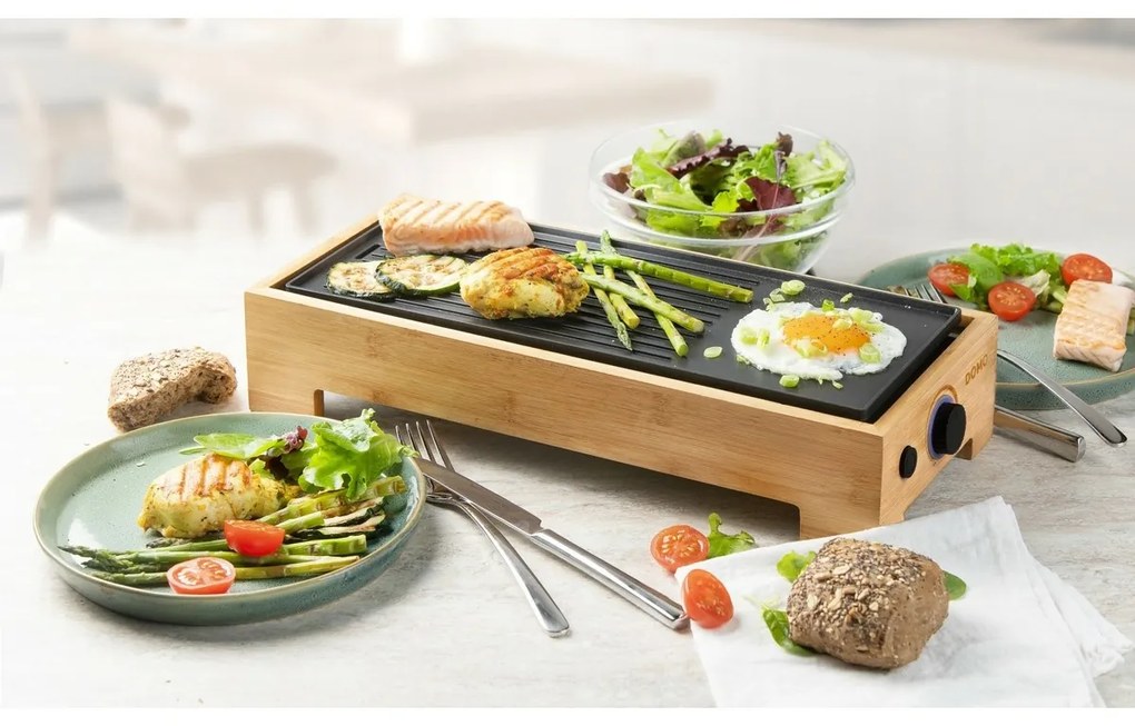 DOMO DO9270G stolný elektrický gril Plancha BambooStyle, M