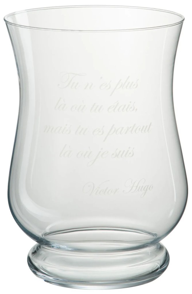 Sklenený svietnik s citátom Victor Hugo - 19 * 19 * 27 cm