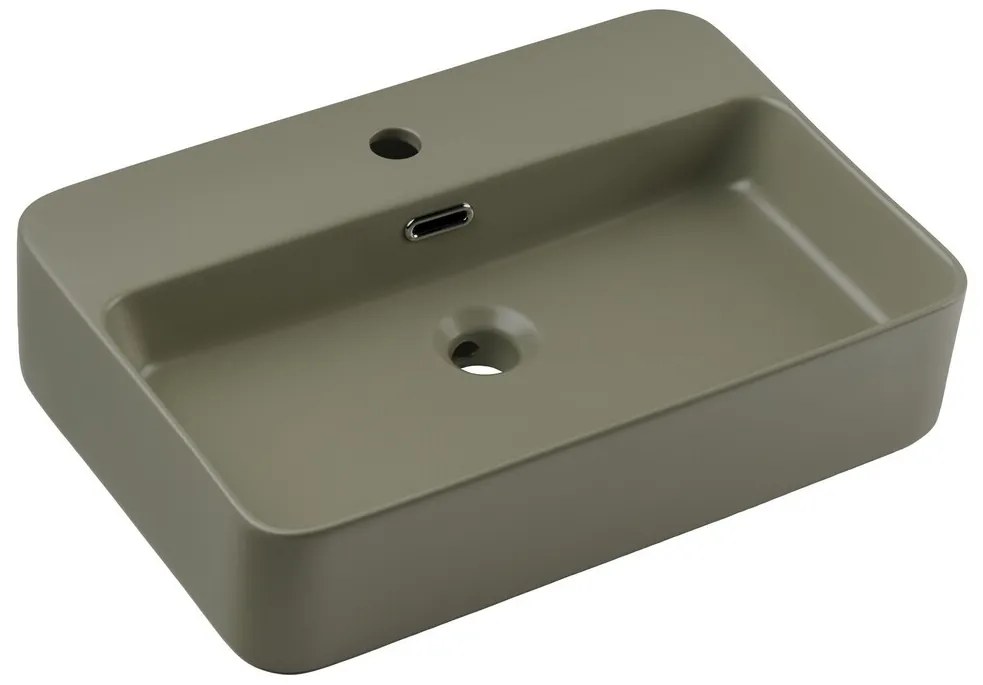 Keramické umývadlo na dosku TRUST 2 olivovozelené