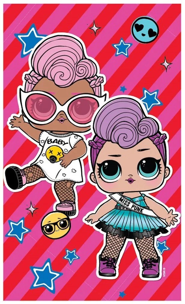 Detský / dievčenský uterák L.O.L. Surprise - 100% bavlna - 30 x 50 cm