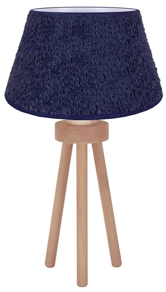 Duolla - Stolná lampa BOUCLE 1xE27/15W/230V pr. 28 cm modrá/drevo