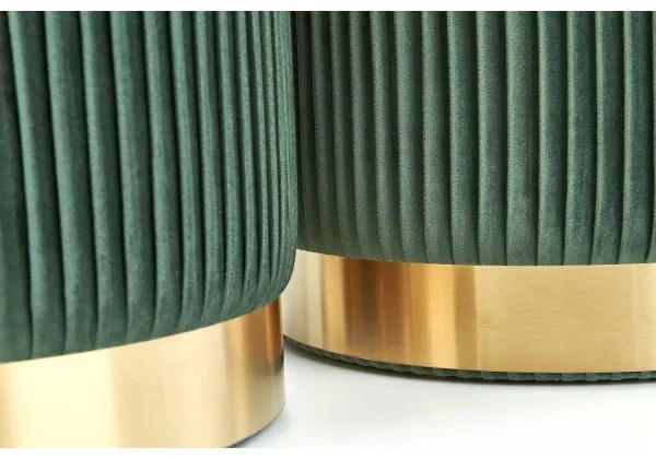 SADA 2x Taburet MONTY pr. 36/44 cm zelená/zlatá