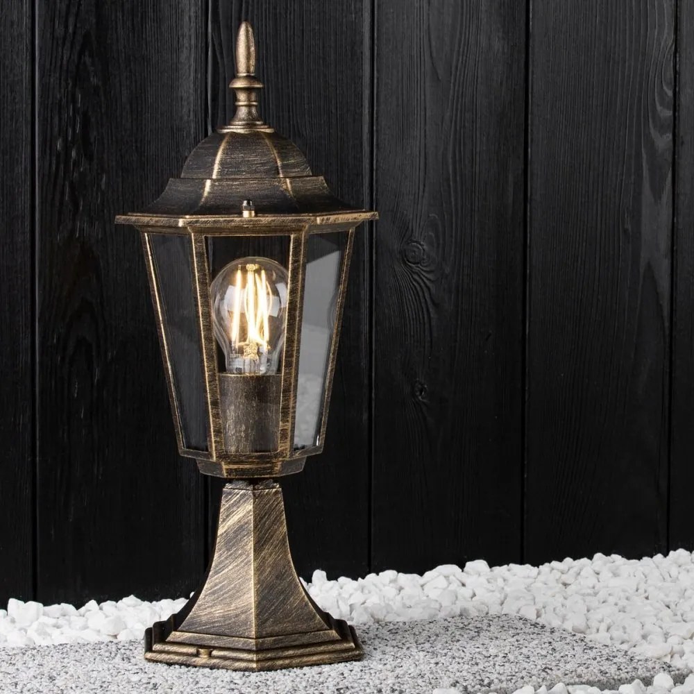 Záhradná stojaca lampa LIGURIA-LT 1xE27 nízka 42cm patina - GOLDLUX (Polux)