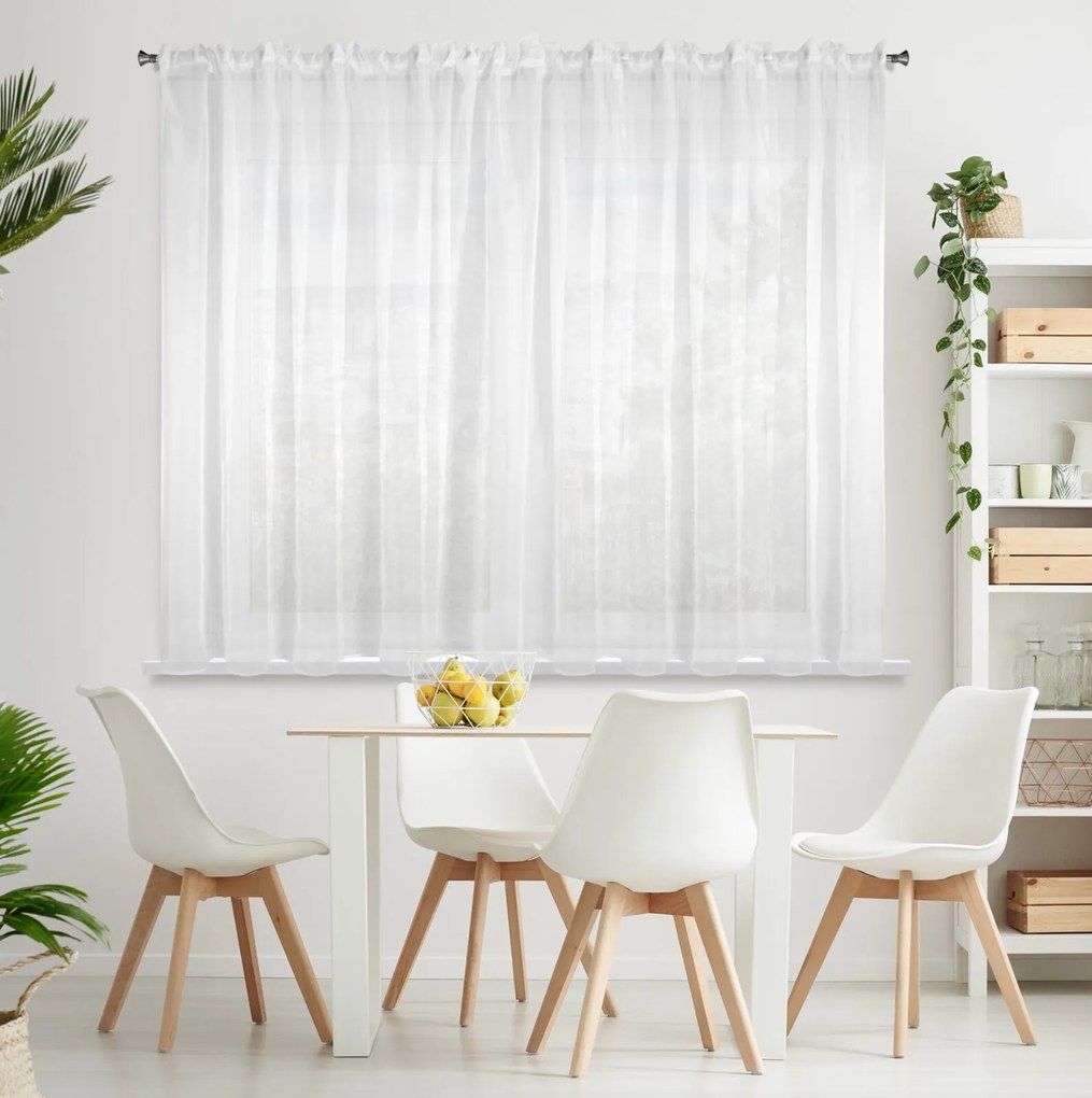 ZÁCLONA NA PÁSKE LUCY 400X150 CM BIELA