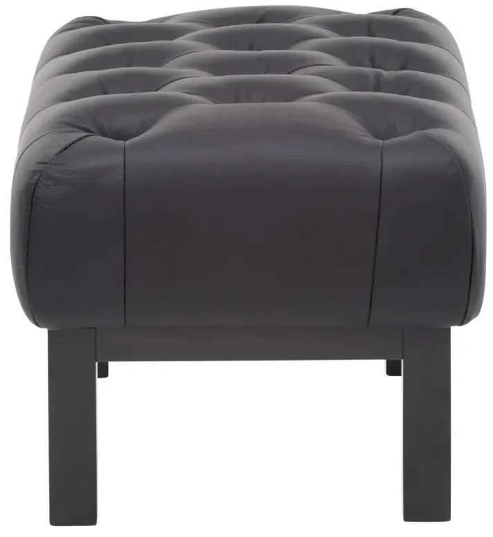 furniture-nabytek.cz - Masívny taburet Chesterfield Kingsfield z pravej kože, čierny – 61×46×43 cm