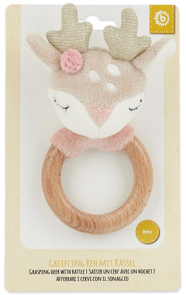 Bieco - Motorická hračka s hrkálkou - jelenček Ella