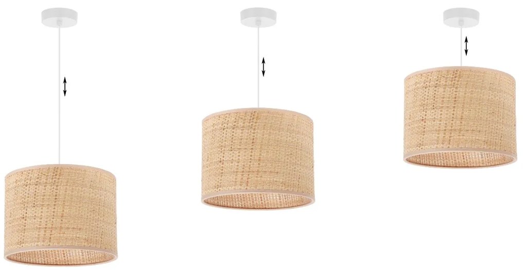 Závesné svietidlo Rattan, 1x ratanové tienidlo, (fi 20cm), w