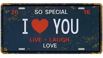 Ceduľa značka I love You