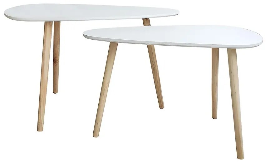 Súprava stolíkov Frej biela/dub prírodný