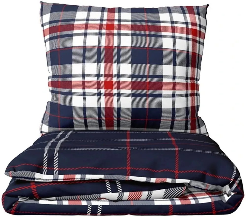 Flanelové posteľné obliečky Káro Oxford - 70 x 90 cm + 140 x 200 cm