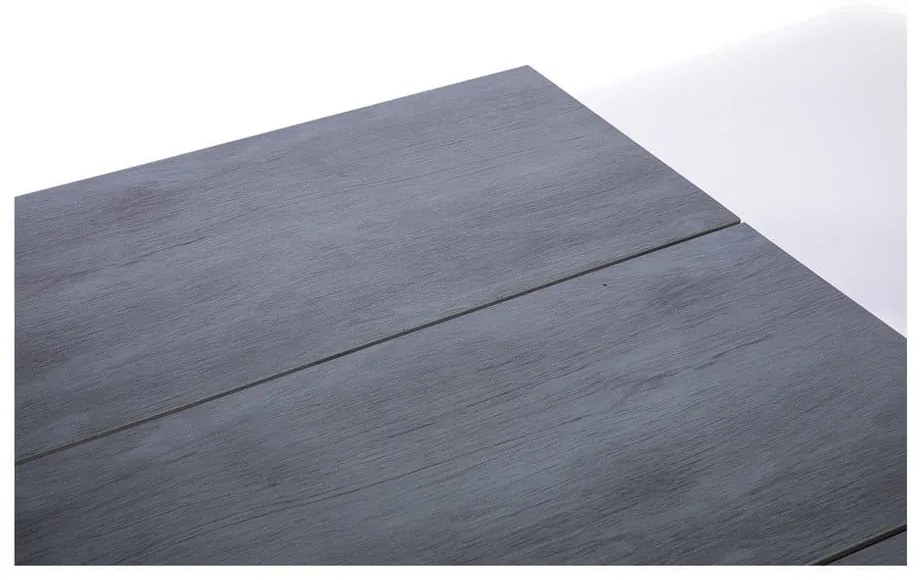 Záhradná jedálenská súprava pre 6 osôb s čiernou stoličkou Joanna a stolom Strong, 210 x 100 cm