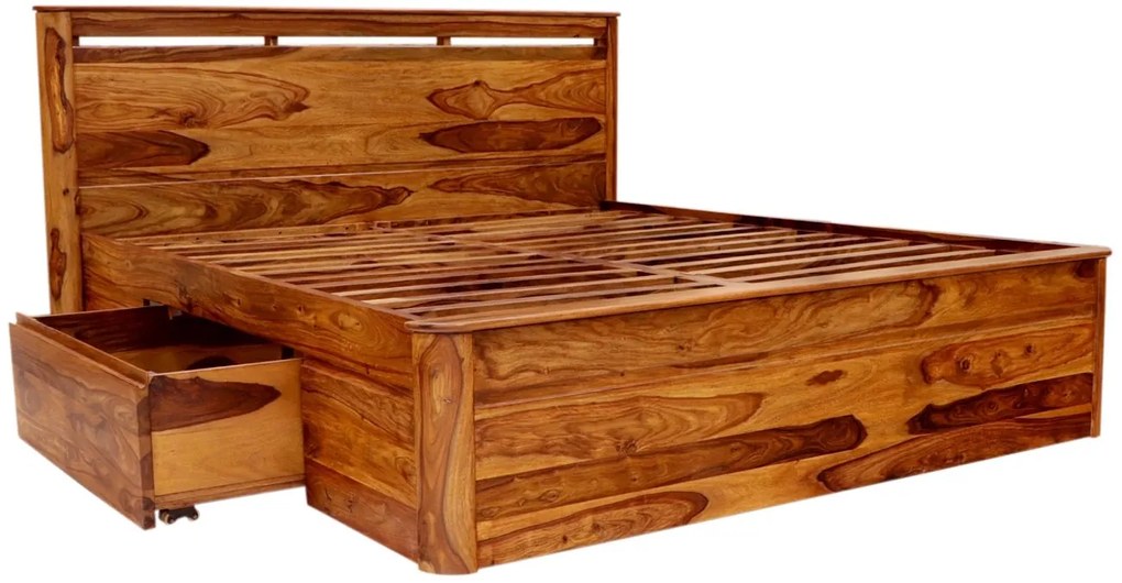 furniture-nabytek.cz - Posteľ z masívu s úložným priestorom 180x200 z dreva palisander