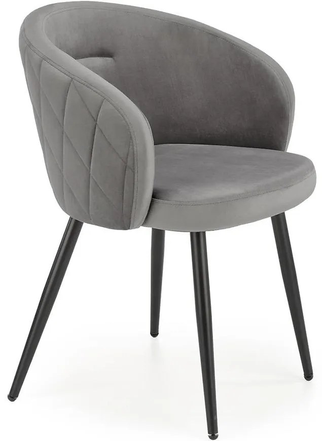 Stolička K430 Velvet/Kov Šedá