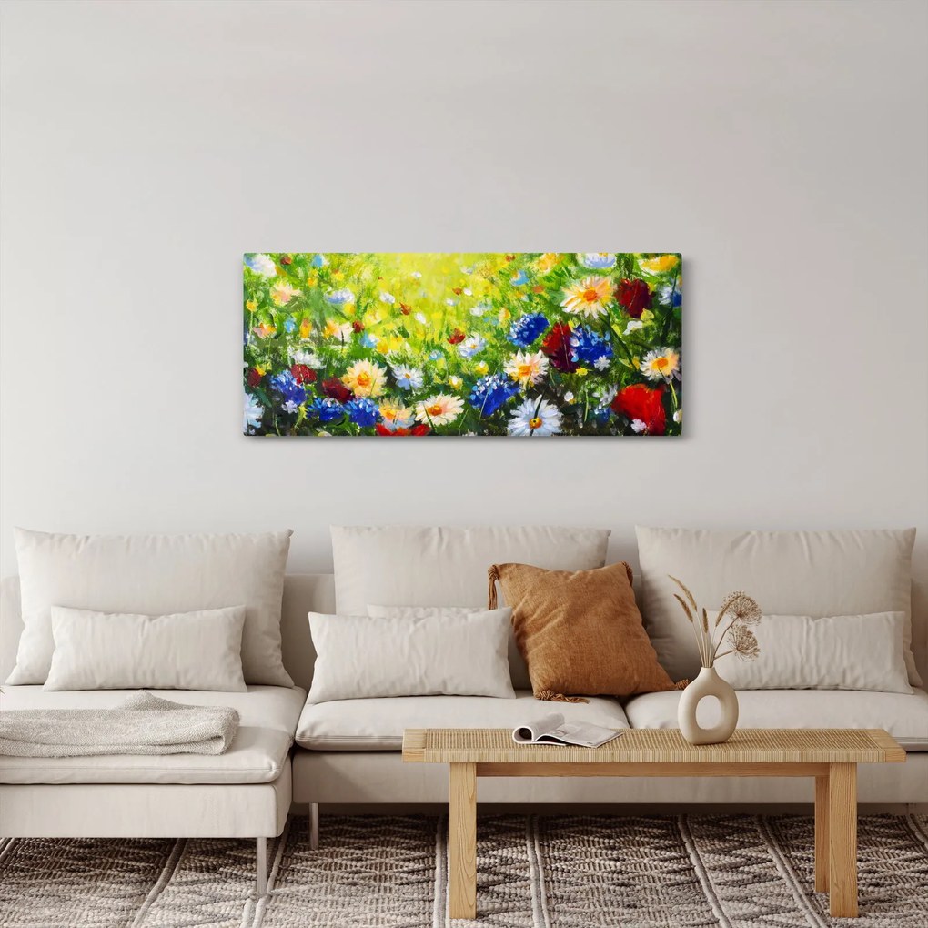 Obraz divokých kvetov (120x50 cm)