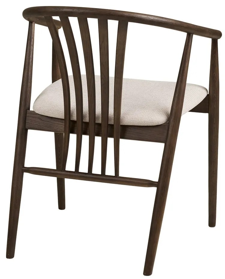 Tmavohnedá jedálenská stolička s podrúčkami z dubového dreva Agustin – House Nordic