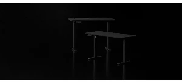 Výškovo nastaviteľný písací stôl LEVANO 120x60 cm čierna